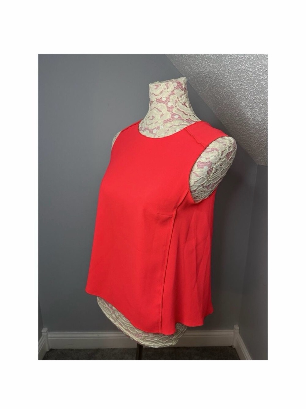 Trina Turk Neon Coral Sleeveless Shift Top